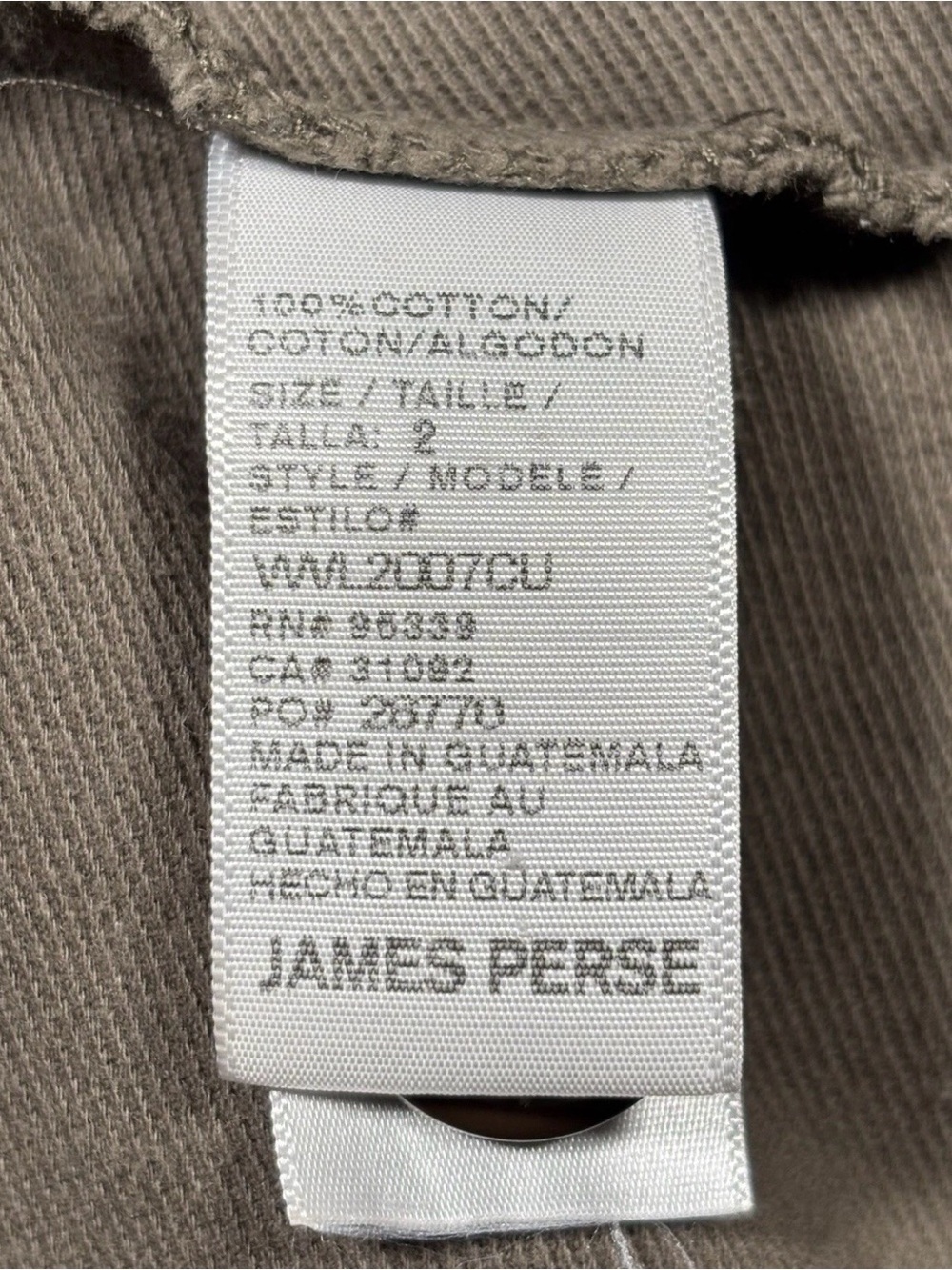 James Perse Light Weight Jacket Womens 2 Brown Military Utility Cinch Waist - Picture 6 of 8